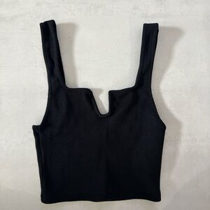 Zara Black Ribbed Crop Top